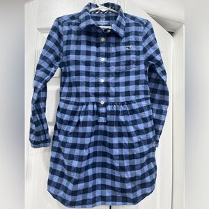 Vineyard Vines Blue and Navy Plaid Shirt Dress